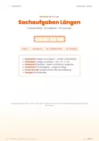 Vorschau - Arbeitsblätter - Sachaufgaben Längen Klasse 3 mit Lösungen - Deckblatt