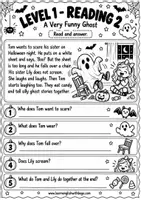 Vista previa - Hojas de trabajo - Halloween Reading Comprehension | 3 Levels | English Worksheets | Primary - página 2