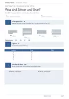 Vorschau - Arbeitsblätter - Zahlenraum 100 - Zehner und Einer - Seite 1