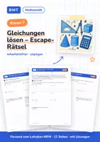 Vorschau - Arbeitsblätter - Gleichungen lösen – Escape-Rätsel Klasse 7 - Deckblatt