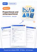 Vorschau - Arbeitsblätter - Proportional und antiproportional Klasse 7 - Deckblatt
