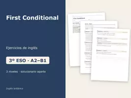Vista previa - Hojas de trabajo - First Conditional – Ejercicios de inglés 3º ESO - Portada
