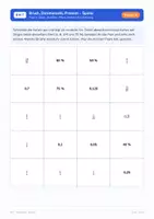 Vorschau - Arbeitsblätter - Bruch, Dezimalzahl, Prozent – Spiele Klasse 6 - Seite 1