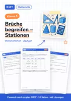 Vorschau - Arbeitsblätter - Brüche begreifen – Stationen (Klasse 5) - Deckblatt