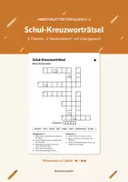 Vorschau - Arbeitsblätter - Schul-Kreuzworträtsel Klasse 2–3 - Deckblatt