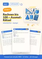 Vorschau - Arbeitsblätter - Rechnen bis 100 – Ausmal-Rätsel (Klasse 2) - Deckblatt