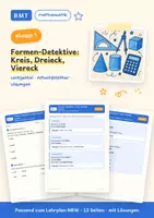 Vorschau - Arbeitsblätter - Formen-Detektive: Kreis, Dreieck, Viereck Klasse 1 - Deckblatt