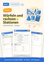 Vorschau - Arbeitsblätter - Würfeln und rechnen – Stationen (Klasse 1) - Deckblatt
