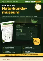 Vorschau - Arbeitsblätter - Nachts im Naturkundemuseum: Escape Room Biologie Klasse 5/6 - Rätselkarten + digitale Code-Eingabe | Wirbeltierklassen, Säugetiere, Vögel, Fische, Amphibien, Reptilien - Deckblatt