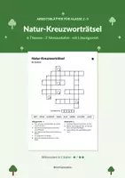 Vorschau - Arbeitsblätter - Natur-Kreuzworträtsel Klasse 2–3 - Deckblatt