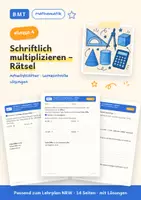 Vorschau - Arbeitsblätter - Schriftlich multiplizieren – Rätsel Klasse 4 - Deckblatt