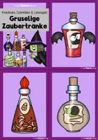 Vorschau - Stationenlernen - Halloween - Lesespiel & Kreatives Schreiben - Zaubertränke - Seite 1