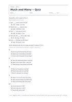 Vista previa - Evaluación - Much and Many – Quiz de inglés 1º ESO - página 1