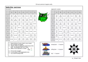 Vorschau - Spiele - Spiel "Battle ship" zu "50 most common irregular verbs" - Deckblatt