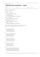 Vista previa - Evaluación - Would like and Want – Quiz de inglés 1º ESO - página 1