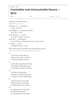Vista previa - Evaluación - Countable and Uncountable Nouns – Quiz de inglés 2º ESO - página 1