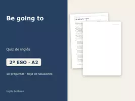 Vista previa - Evaluación - Be going to – Quiz de inglés 2º ESO - Portada