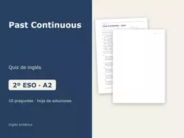 Vista previa - Evaluación - Past Continuous – Quiz de inglés 2º ESO - Portada