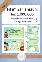 Vorschau - Interaktives Material - Fit im Zahlenraum bis 1.000.000 - Übungen - interaktive PDF - Deckblatt