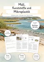Vorschau - Unterrichtsreihen - Müll, Kunststoffe & Mikroplastik -Lernwerkstatt Biologie | Komplette Unterrichtseinheit zu Plastikmüll, Umweltverschmutzung, Recycling & Nachhaltigkeit | Arbeitsblätter mit Lösungen - Deckblatt
