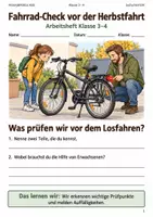 Vorschau - Arbeitsblätter - Fahrrad-Überprüfung im Herbst Arbeitsheft Klasse 3–4 - Deckblatt