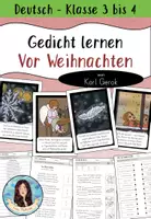 Vorschau - Arbeitsblätter - Gedicht lernen - "Vor Weihnachten" von Karl Gerok (Weihnachtsgedicht) - Deckblatt