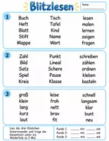Vorschau - Arbeitsblätter - Blitzlesen – Lesetraining für die 2. Klasse mit Zeitnehmung - Seite 1