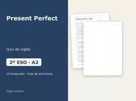 Vista previa - Evaluación - Present Perfect – Quiz de inglés 2º ESO - Portada
