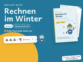 Vorschau - Arbeitsblätter - Rechnen im Winter bis 10 – Stufe B – Robo-Heft Mathe, Förderschule GE, Klasse 1 - Deckblatt