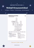 Vorschau - Arbeitsblätter - Weltall-Kreuzworträtsel Klasse 3–4 - Deckblatt