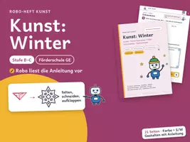 Vorschau - Arbeitsblätter - Kunst Winter – Muster, Formen, Falten – Stufe B–C – Robo-Heft, Förderschule GE - Deckblatt