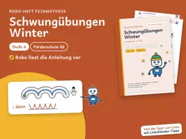 Vorschau - Arbeitsblätter - Schwungübungen Winter – Stufe A – Robo-Heft Feinmotorik, GE und Vorschule - Deckblatt