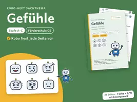 Vorschau - Arbeitsblätter - Gefühle erkennen und benennen – Stufe A–C – Robo-Heft Sachthema, Förderschule GE - Deckblatt