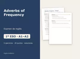 Vista previa - Evaluación - Adverbs of Frequency – Examen de inglés 1º ESO - Portada