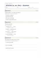 Vista previa - Evaluación - Articles (a, an, the) – Examen de inglés 1º ESO - página 1