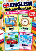 Vorschau - Bildkarten - English Vokabelkarten – At Home & Transport 🚗✈️ - Deckblatt