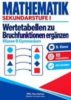 Vorschau - Arbeitsblätter - Wertetabellen zu Bruchfunktionen ergänzen | Mathematik Klasse 8 Gymnasium | 10 Arbeitsblätter mit Lösungen als PDF - Deckblatt