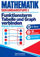 Vorschau - Arbeitsblätter - Funktionsterm Tabelle und Graph verbinden | Mathematik Klasse 8 Gymnasium | 10 Arbeitsblätter mit Lösungen als PDF - Deckblatt