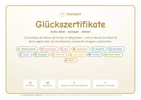 Vorschau - Lehrpläne/Lehrermaterial - Glückszertifikate: Urkunden für gute Taten · Klasse 1–6 - Seite 1