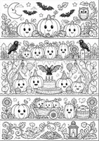 Vorschau - Arbeitsblätter - 5 Halloween Klappbilder zum ausmalen Klasse 3 bis 5 - Seite 1
