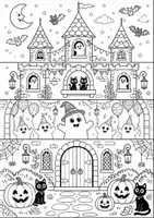 Vorschau - Arbeitsblätter - 5 Halloween Klappbilder zum ausmalen Klasse 3 bis 5 - Deckblatt