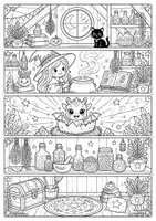 Vorschau - Arbeitsblätter - 5 Halloween Klappbilder zum ausmalen Klasse 3 bis 5 - Seite 2