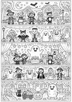 Vorschau - Arbeitsblätter - 5 Halloween Klappbilder zum ausmalen Klasse 3 bis 5 - Seite 3