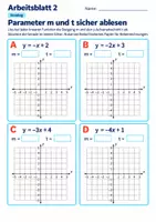Vorschau - Arbeitsblätter - Parameter m und t sicher ablesen | Mathematik Klasse 8 Gymnasium | 10 Arbeitsblätter mit Lösungen als PDF - Seite 2