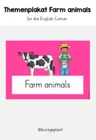 Vorschau - Poster - Themenplakat On the farm/Farm animals - Einheitsposter - Deckblatt