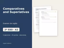 Vista previa - Evaluación - Comparatives and Superlatives – Examen de inglés 2º ESO - Portada