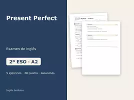 Vista previa - Evaluación - Present Perfect – Examen de inglés 2º ESO - Portada