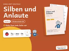 Vorschau - Arbeitsblätter - Silben und Anlaute – Stufe B – Robo-Heft Deutsch, Förderschule GE, Klasse 1, DaZ - Deckblatt