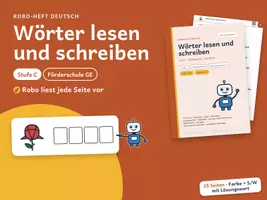 Vorschau - Arbeitsblätter - Wörter lesen und schreiben – Stufe C – Robo-Heft Deutsch, Förderschule GE, DaZ - Deckblatt
