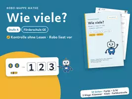 Vorschau - Fördermaterial/Inklusion - Mengen bis 5: Wie viele? – Stufe A – Robo-Mappe, Förderschule GE und Vorschule - Deckblatt